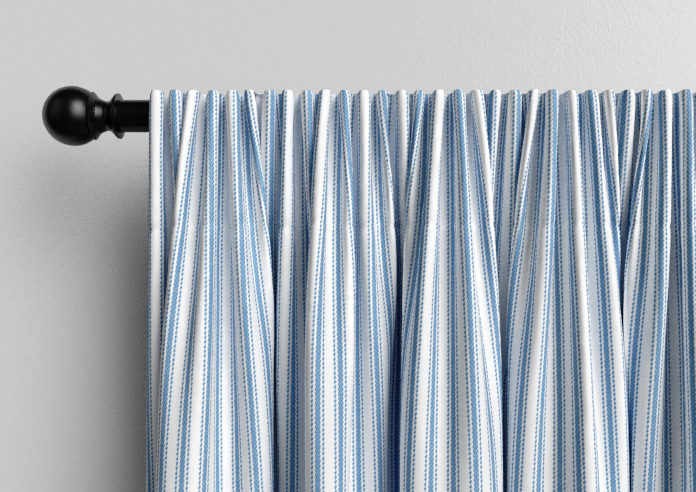 Lace Stripes, Vintage Blue - Made to Measure Curtains - Image 9